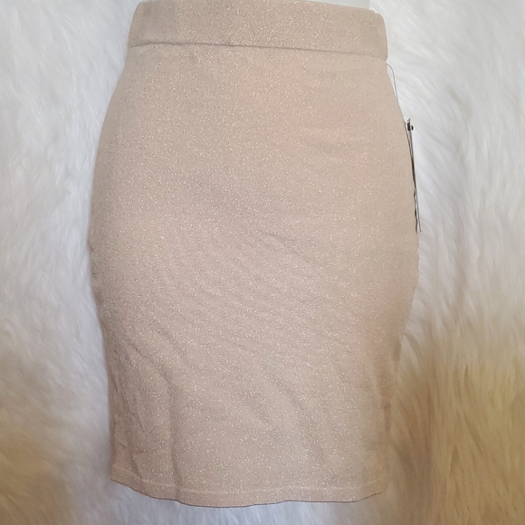 GUESS Marciano Metallic Blush Pink Bandage Skirt - Size S, Small - Picture 1 of 8